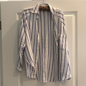 Z Supply Striped Blouse in Blue and White